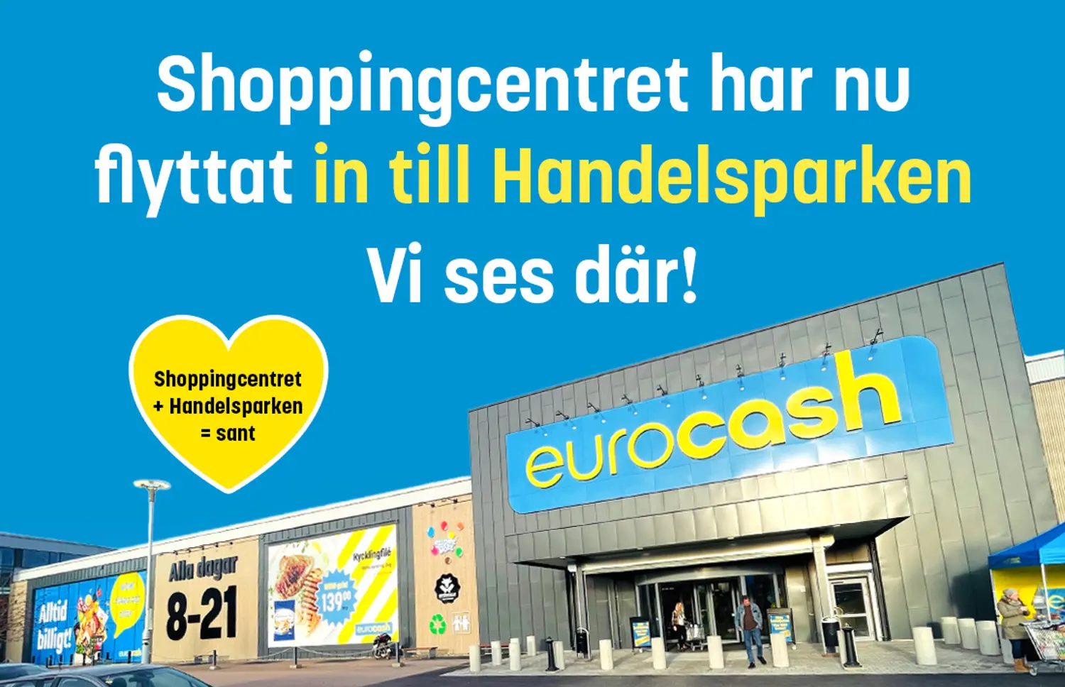 bild på eurocash butiksfasad i töcksfors handelspark